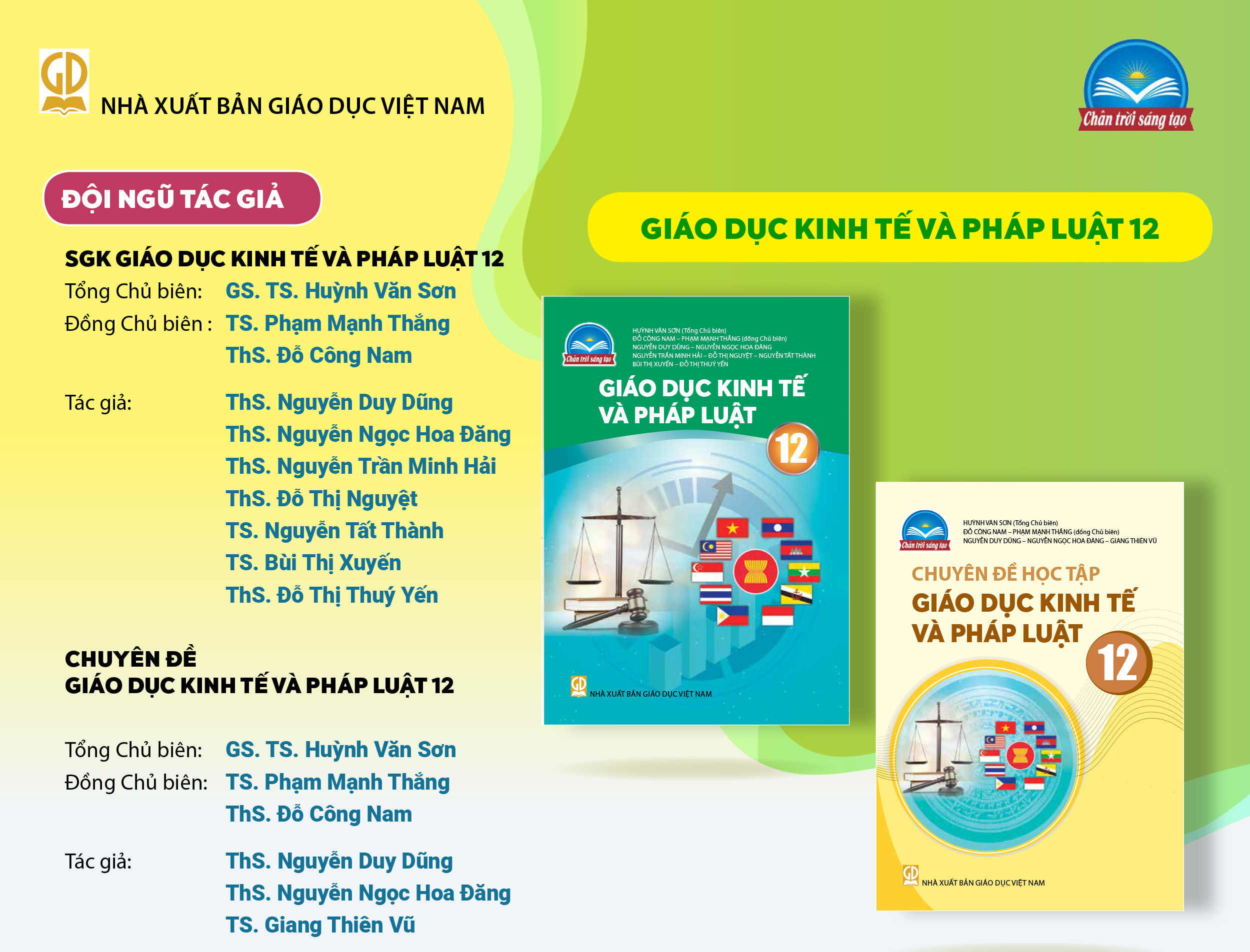 Infographic giới thiệu sách giáo khoa Giáo dục Kinh tế và Pháp luật 12 - Bộ sách Chân trời sáng tạo
